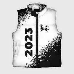 Мужской жилет Кролик НГ ободок: надпись, символ на светлом, цвет: 3D-черный