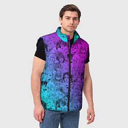 Мужской жилет Ахегао девушки градиент, цвет: 3D-черный — фото 2