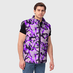 Мужской жилет Сиренево-серый абстрактный пятнистый узор, цвет: 3D-светло-серый — фото 2