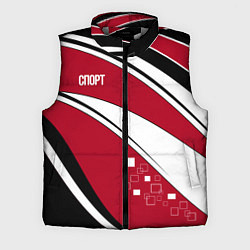 Мужской жилет Красно черная абстракция на белом спорт, цвет: 3D-светло-серый