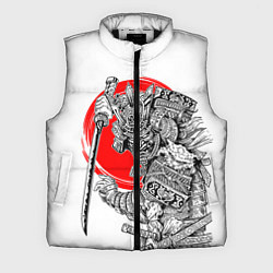 Мужской жилет Самурай с мечом на белом фоне, цвет: 3D-черный