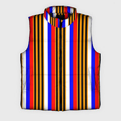 Мужской жилет Полосы триколор георгиевская лента, цвет: 3D-черный