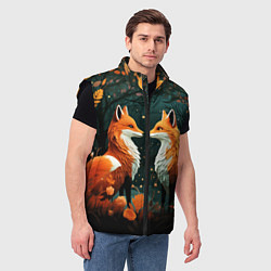 Мужской жилет Две лисоньки в стиле Folk Art, цвет: 3D-черный — фото 2