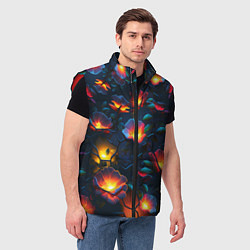 Мужской жилет Светящиеся цветы, цвет: 3D-красный — фото 2