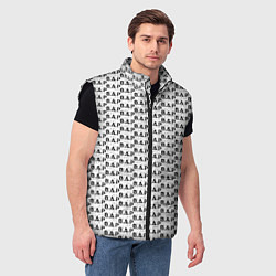 Мужской жилет B A P pattern logo, цвет: 3D-черный — фото 2