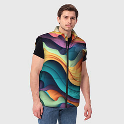Мужской жилет Цветной рельеф, цвет: 3D-черный — фото 2