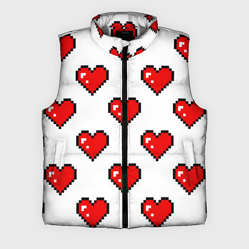 Мужской жилет Сердца в стиле пиксель-арт / 3D-Светло-серый – фото 1