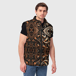 Мужской жилет Золотой узор - паттерн, цвет: 3D-черный — фото 2