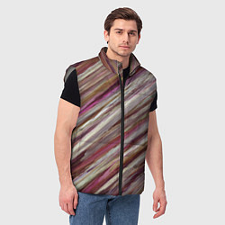 Мужской жилет Полосы цвета с текстурой планеты, цвет: 3D-светло-серый — фото 2
