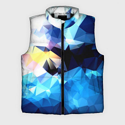 Мужской жилет Polygon blue abstract collection, цвет: 3D-черный