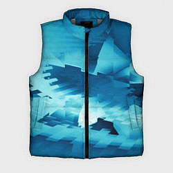 Мужской жилет Абстрактные светло-синие кубы и другие фигуры, цвет: 3D-светло-серый