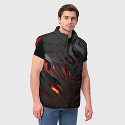 Мужской жилет Объемное черное пламя, цвет: 3D-красный — фото 2