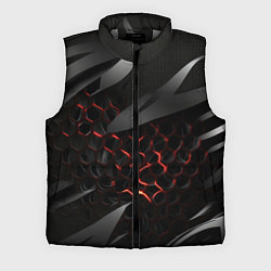 Мужской жилет Black and red abstract, цвет: 3D-светло-серый