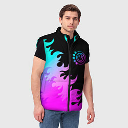 Мужской жилет Blink 182 неоновый огонь, цвет: 3D-черный — фото 2