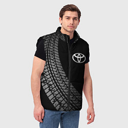 Мужской жилет Toyota tire tracks, цвет: 3D-черный — фото 2
