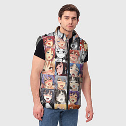 Мужской жилет Anime hentai ahegao manga, цвет: 3D-светло-серый — фото 2