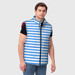 Мужской жилет Тельняшка васильковая ВДВ, цвет: 3D-красный — фото 2