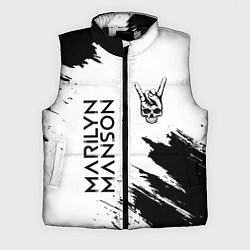 Мужской жилет Marilyn Manson и рок символ на светлом фоне, цвет: 3D-черный