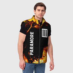Мужской жилет Paramore и пылающий огонь, цвет: 3D-черный — фото 2