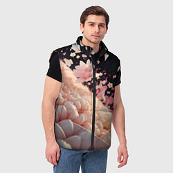 Мужской жилет Множество розовых цветов, цвет: 3D-черный — фото 2