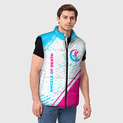 Мужской жилет Angels of Death neon gradient style: надпись, симв, цвет: 3D-черный — фото 2