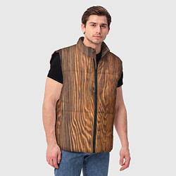 Мужской жилет Текстура дерева, цвет: 3D-черный — фото 2