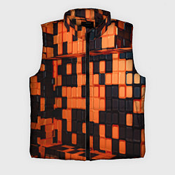 Мужской жилет Чёрные и оранжевые кубики, цвет: 3D-черный