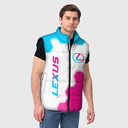 Мужской жилет Lexus neon gradient style: надпись, символ, цвет: 3D-черный — фото 2