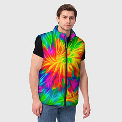 Мужской жилет Тай-дай кислотные краски, цвет: 3D-черный — фото 2