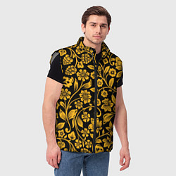 Мужской жилет Золотая хохлома, цвет: 3D-светло-серый — фото 2