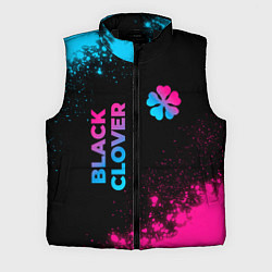 Мужской жилет Black Clover - neon gradient: надпись, символ, цвет: 3D-черный