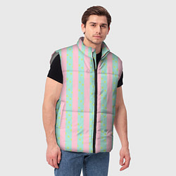 Мужской жилет Полоска в цветочек - костюм Кена из фильма Барби, цвет: 3D-светло-серый — фото 2