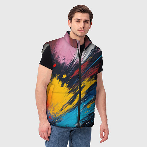 Мужской жилет Разлив акварели / 3D-Светло-серый – фото 3