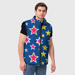 Мужской жилет Звёзды разных цветов, цвет: 3D-черный — фото 2