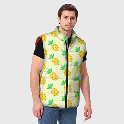 Мужской жилет Летние ананасы, цвет: 3D-красный — фото 2