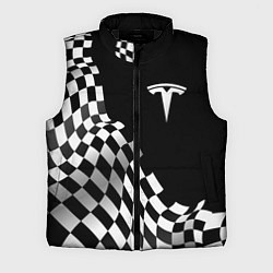 Мужской жилет Tesla racing flag, цвет: 3D-черный