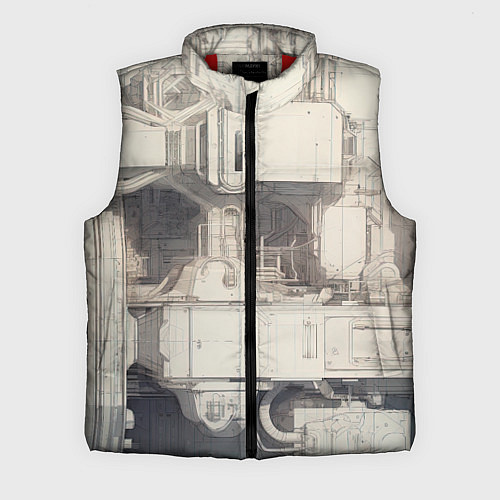 Мужской жилет Футуристическая архитектура будущего / 3D-Красный – фото 1