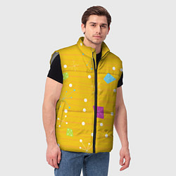 Мужской жилет Yellow abstraction, цвет: 3D-светло-серый — фото 2