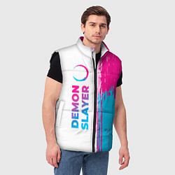 Мужской жилет Demon Slayer neon gradient style: по-вертикали, цвет: 3D-черный — фото 2