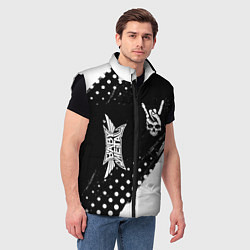 Мужской жилет Babymetal и рок символ на темном фоне, цвет: 3D-черный — фото 2