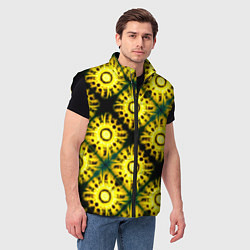 Мужской жилет Солнечные подсолнухи, цвет: 3D-черный — фото 2