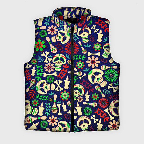 Мужской жилет Мексиканский карнавал - Carnaval Mexicano / 3D-Красный – фото 1