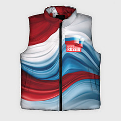 Мужской жилет Флаг России абстракт, цвет: 3D-красный