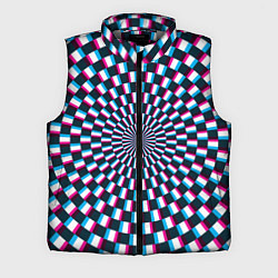 Мужской жилет Оптическая иллюзия глитч, цвет: 3D-светло-серый