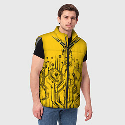 Мужской жилет Киберпанк Yellow-Black, цвет: 3D-светло-серый — фото 2