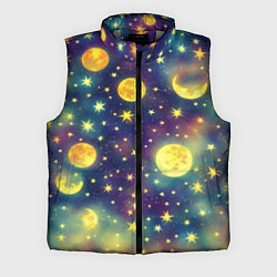 Мужской жилет Космос, Луна и Солнце, цвет: 3D-светло-серый