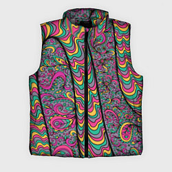 Мужской жилет Цветочно-бензиновый узор, цвет: 3D-светло-серый