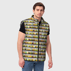Мужской жилет Бутылки с разным алкоголем, цвет: 3D-светло-серый — фото 2