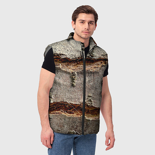 Мужской жилет Деревянный разлом / 3D-Светло-серый – фото 3