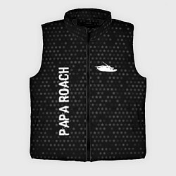 Мужской жилет Papa Roach glitch на темном фоне: надпись, символ, цвет: 3D-черный